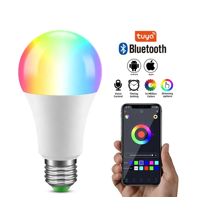 A70 Tuya Smart LED Bulb AC85-265V 10W RGBCW Light bulb E27 E26 B22 RGBCCT Dimmable bulb RGB+Warm white+White