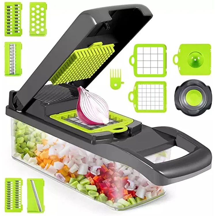 2023 Top Seller Kitchen 12 in 1 Fruit Veget Tools Manual Mandoline Slicer Onion Cutter Peeler Veggie Chopper Vegetable Slicer