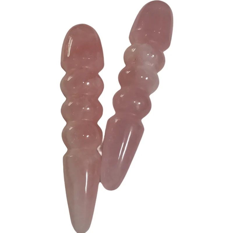 Wholesale customized natural healing gem polished rose quartz dildo crystal massage wand