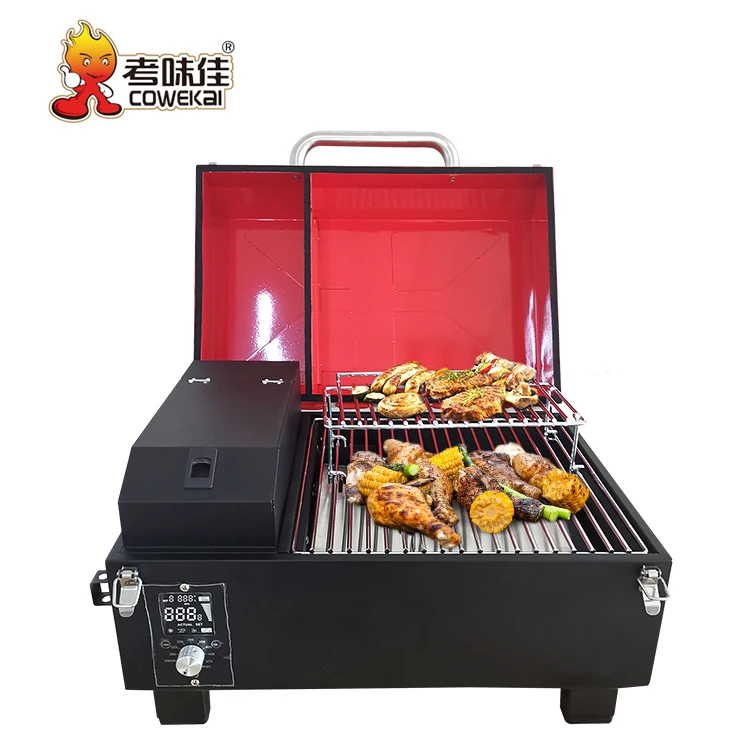 New Design Multifunctional 8 In 1 Outdoor BBQ Grills Iron Powder Coating Wood Pellet Barbecue Grill