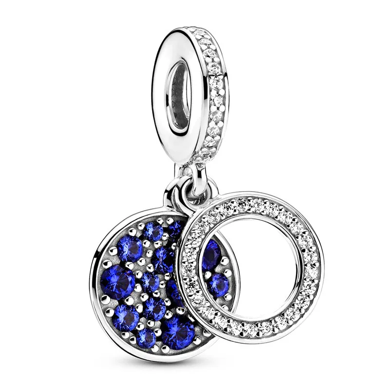 Wholesale DIY Jewelry Blue Series Charms For Jewelry Making 40 Patterns Silver Bracelets Charms
