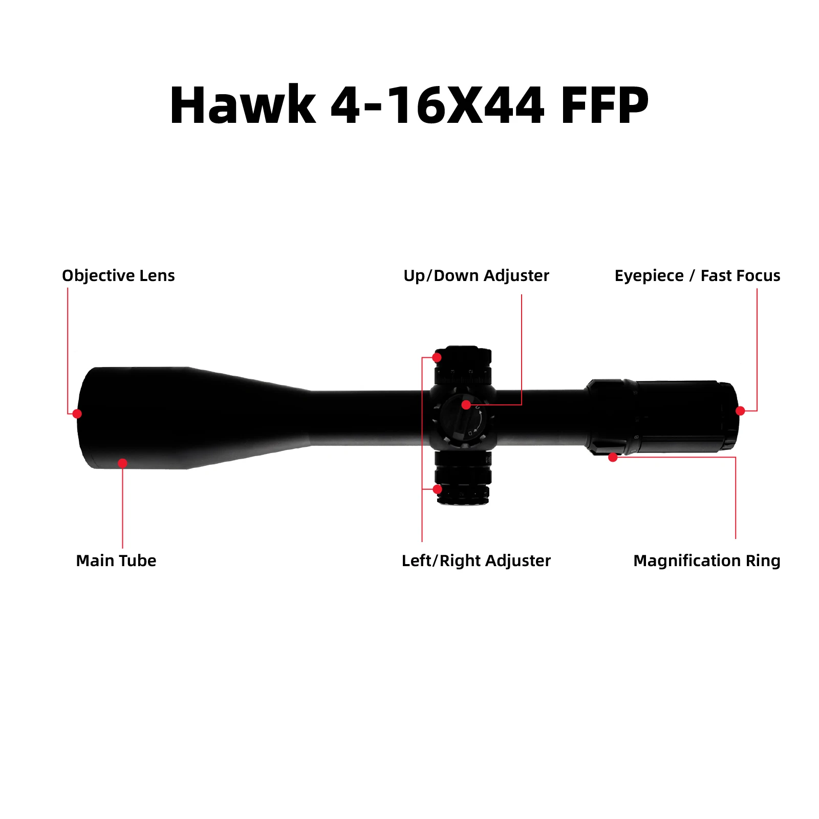 Outdoor Shockproof OEM ODM High Quality Manufacturer Factory 4-16 x 44 FFP Cross Sight Optics Scopes