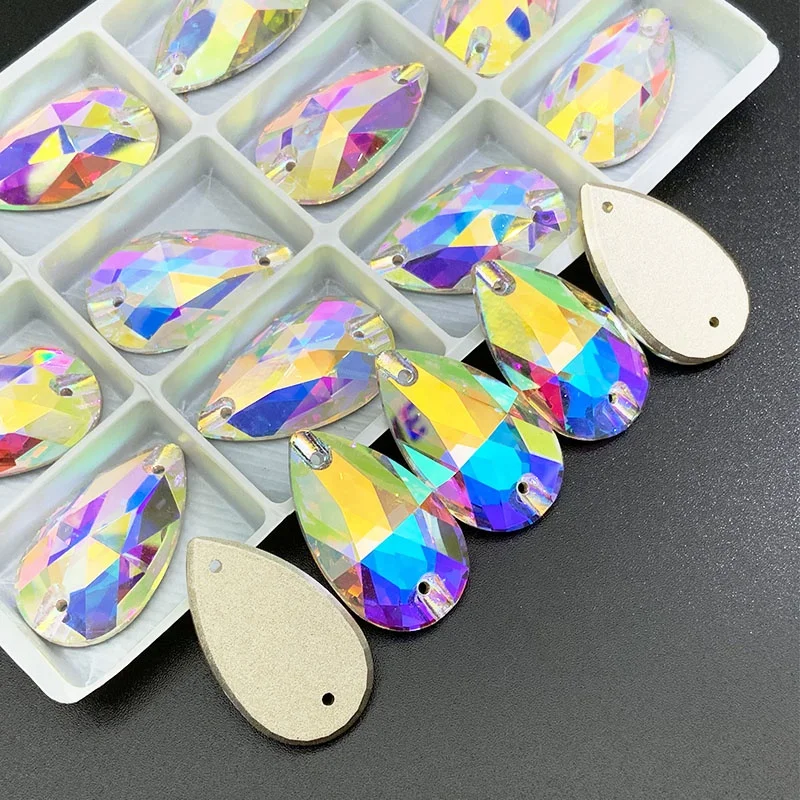 High quality Glass Chaton Light Peach Sew on Rhinestones Large Sewing Stones Flat Back Crystals for Sale