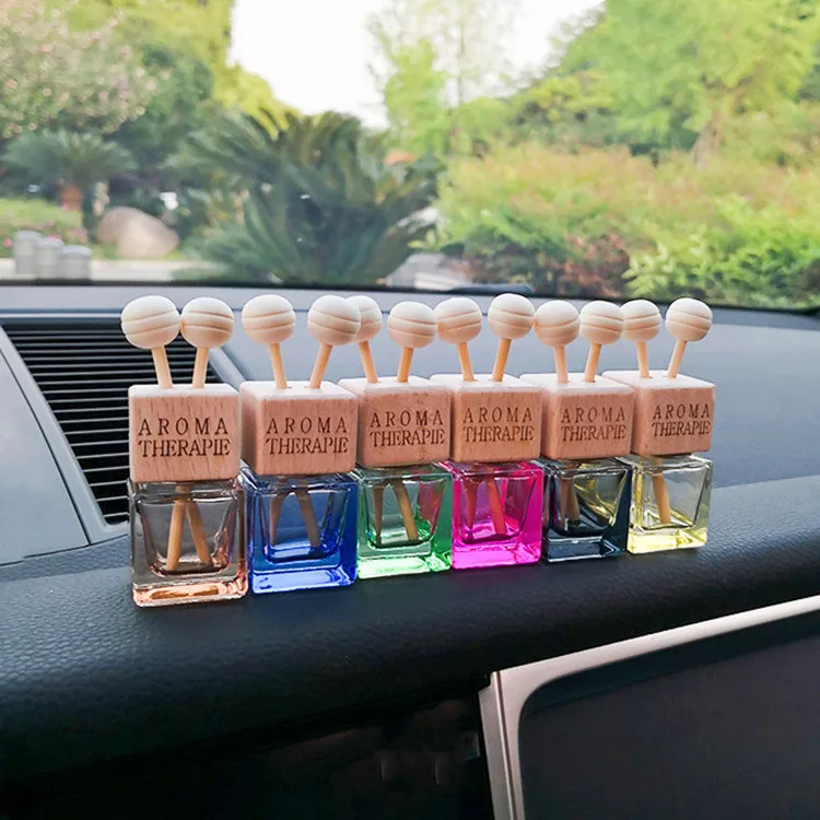 car hanging air freshener vent clip colorful Glass Diffuser Car scents Perfume Bottles
