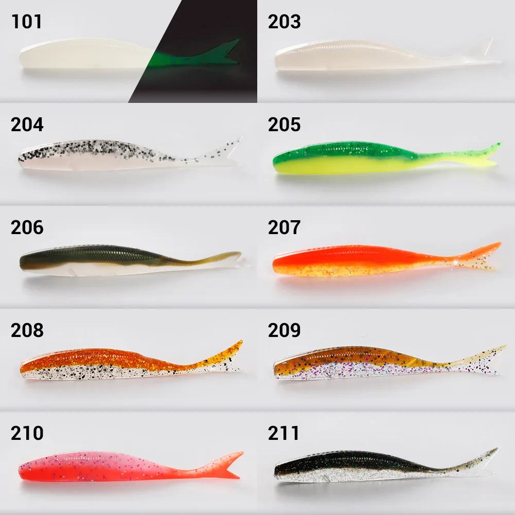 NOEBY Blade Minnow Soft Lures 11cm 6.3g Dart Silicone Worm Artificial Soft Bait Swimbait For Bass Fishing Lure
