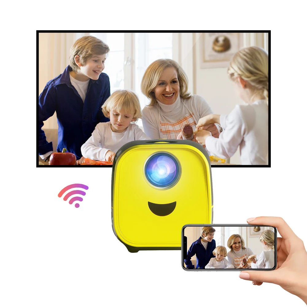 Lien L1 Home Family Multi-Funactional 1080P Pocket Portable Kids Presents Black Yellow Cheap Mini LED Projector