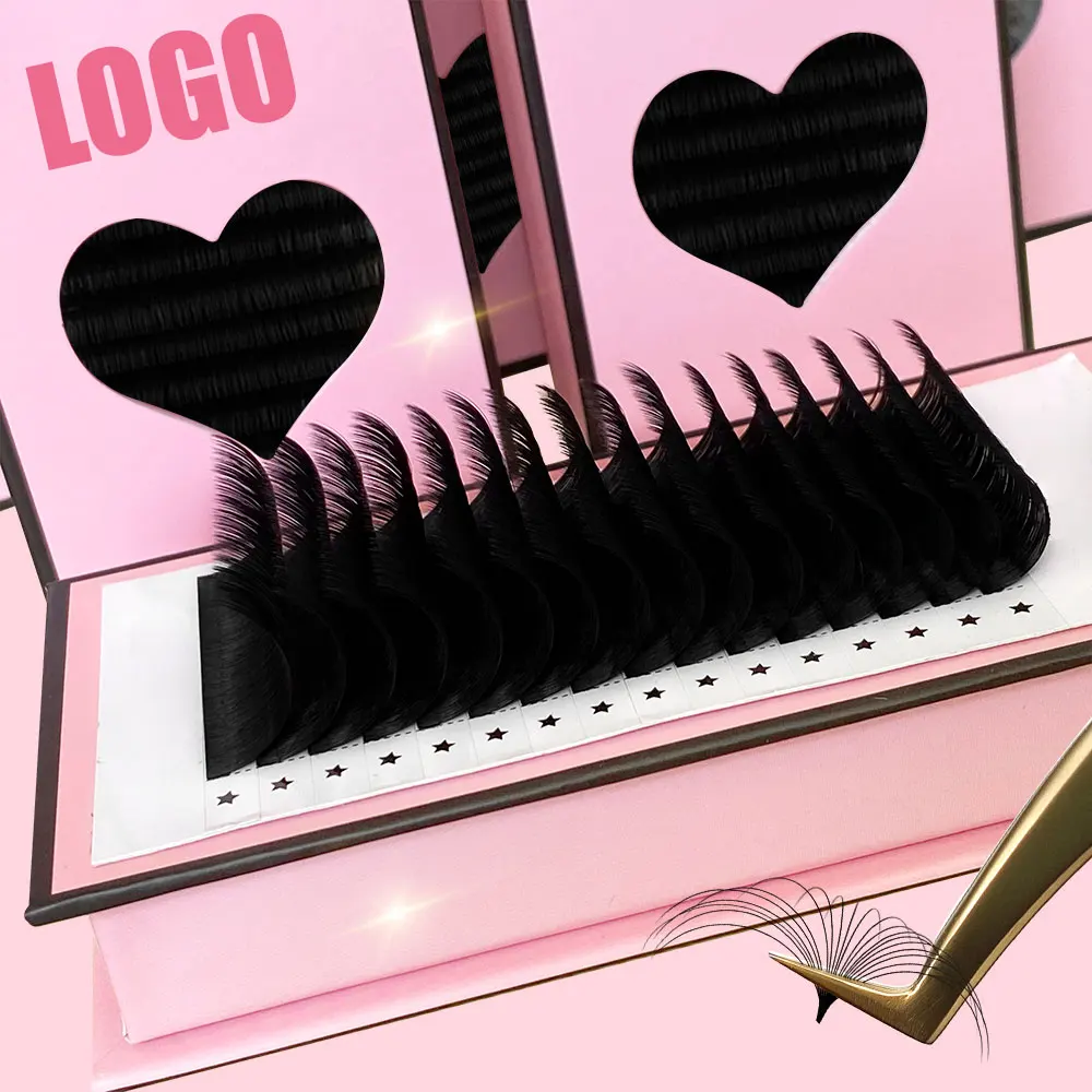 Pbt Material The Best Eyelash Extensions 17mm 25mm Silk Fluffy Lash Extensions Wholesale 0.05 0.07 CC D DD Curl Mink Lash Trays