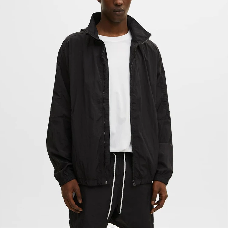 wholesale men sweatsuit training & jogging windbreaker zip up jacket shorts nylon customized logo two piece set tracksuit