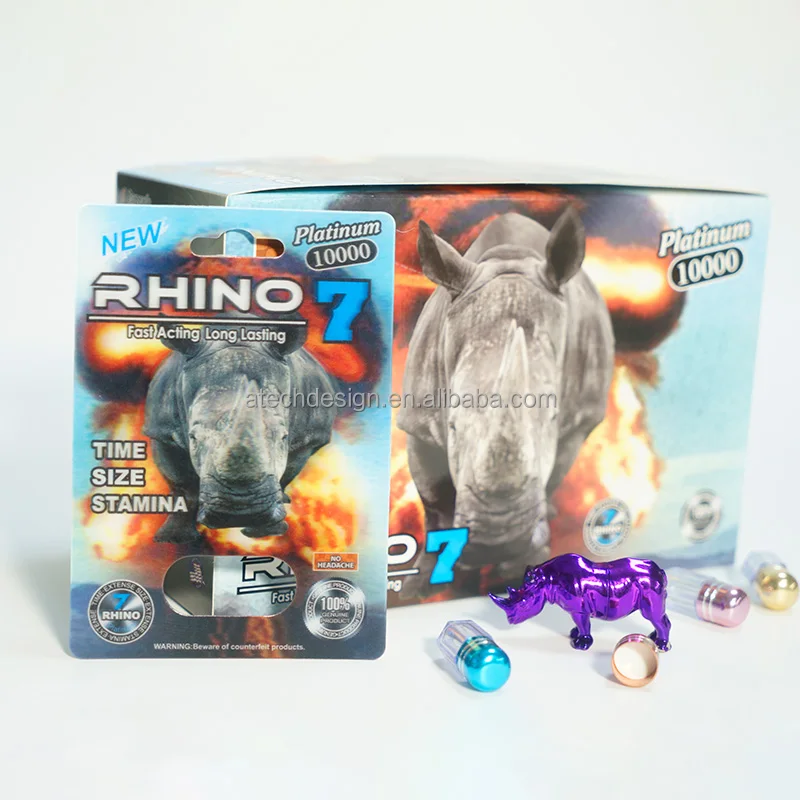 Hot Sell Custom Rhino 8 69 Male Enhancement Pill Blister Cards 3d Packaging Plastic Cards