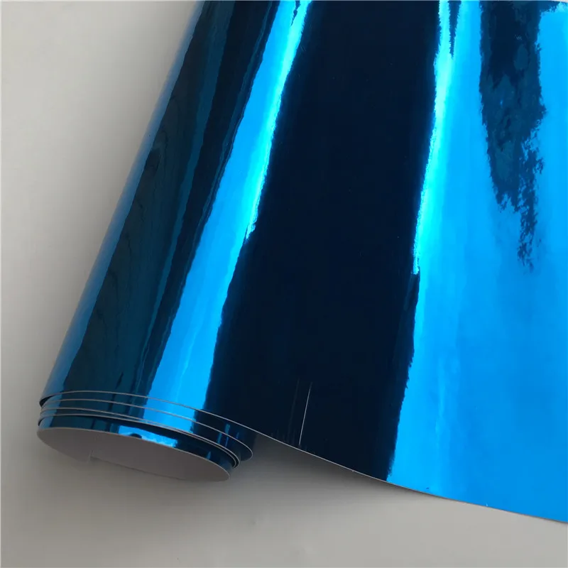 Flexible Blue Chrome Vinyl Wrap Film Car Wrapping Foil Sticker Air Free Bubble