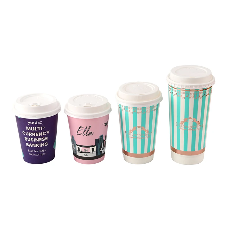 4/6/8oz disposable paper cups hot/cold drink or coffee single/ripple/double wall paper cups