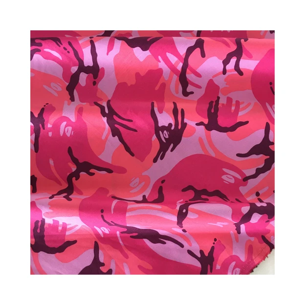 Новинка, Лидер продаж, розовая камуфляжная вязаная ткань с принтом, хлопковая саржевая ткань унисекс
