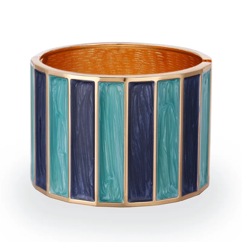 2021 Fashion Women Enamel Stripe Pattern Effect Bracelet Ethnic Boho Handmade Friendship Bracelets