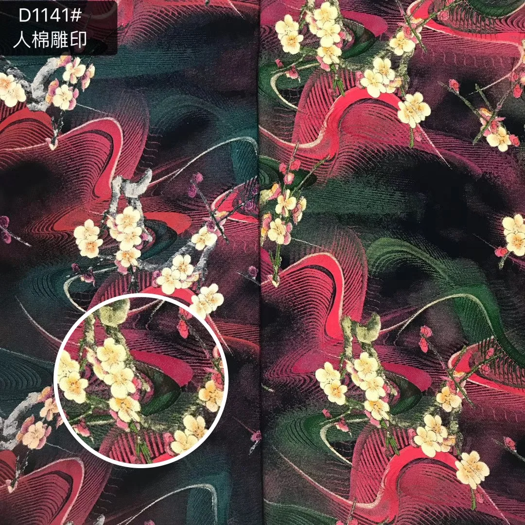 High-end rayon woven printing fabric rayon printed fabric wholesale