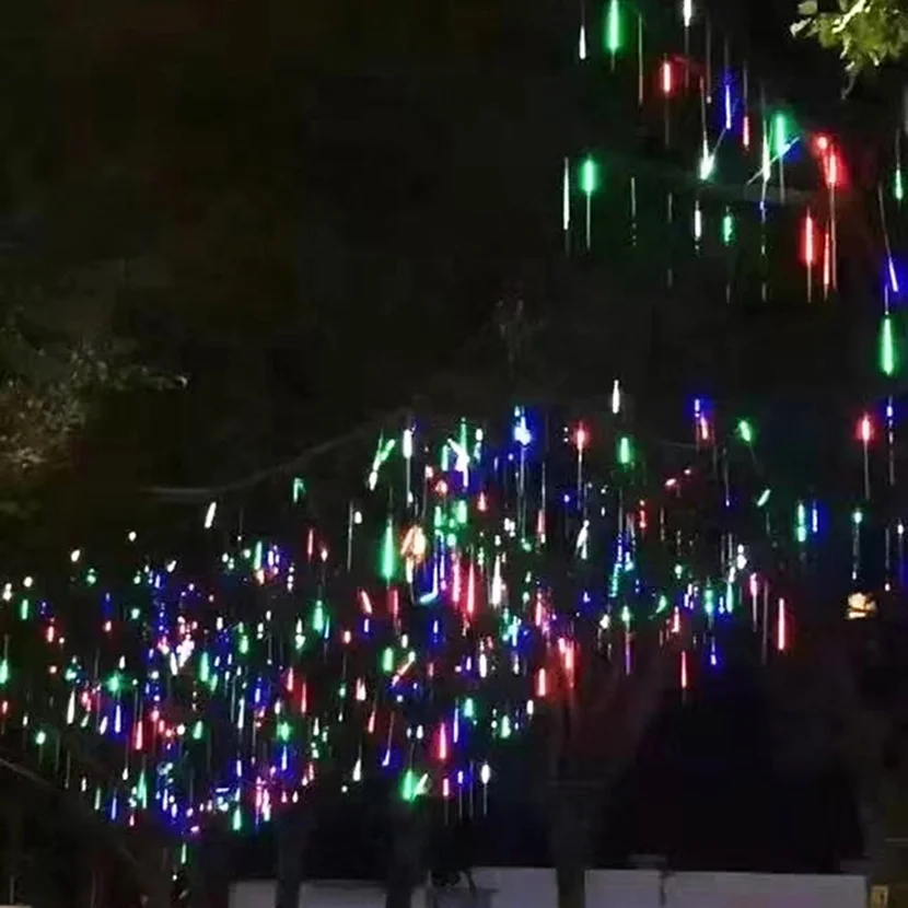 Wedding Meteor LED Lights Shower Rain 30cm 50cm 80cm 10pcs/set Party Garden Christmas Tree Hanging Snowfall Garland Light Meteor