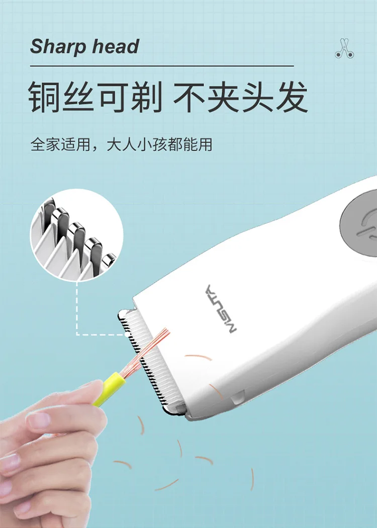 Newly Design Metal Usb Rechargeable Cordless Hair Trimmer Professional Electric Hair Clipper for kids  Hair Shaver