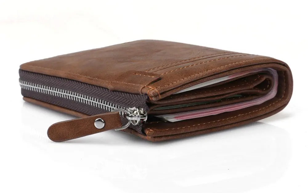 Wholesale  Multi Card Holder Purse RFID Leather Zipper Wallet for Men