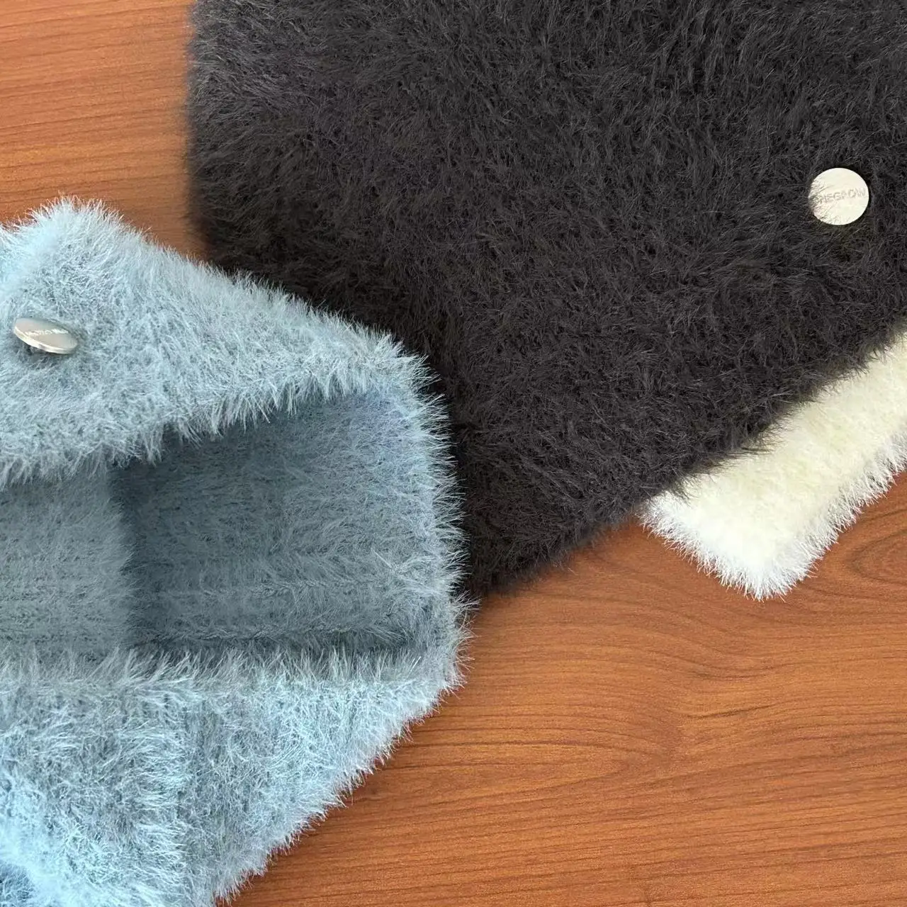 pure color designer fleece beanie hats with custom logo high quality winter hats beanie girls fur knitted beanie caps for women