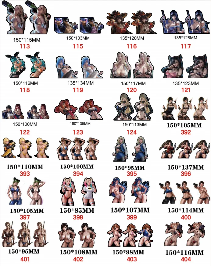 Waterproof Sexy Hot Girl Decals 3D Motion Sticker Waifu Decal Lenticular 3D Stickers Anime for Car Laptop Refrigerator