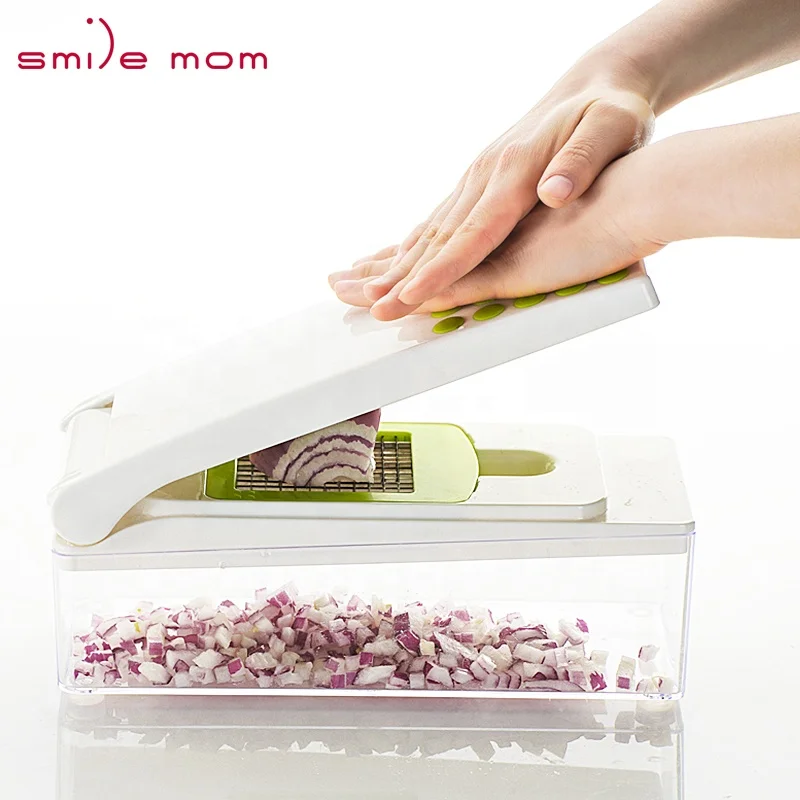 Smile mom Multi Purpose 7 in 1 Onion Food Slicer Fruit Nice Dicer Mandoline Vegetable Chopper Multifunctional Slicer