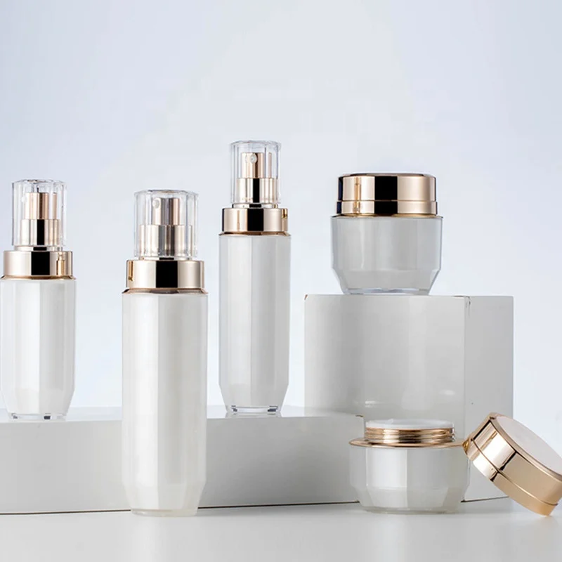 2022 New Arrival Cosmetic Bottle Sets 30g 50g Acrylic Cream Jar 30ml 50ml 100ml Lotion Bottles Emulsion Bottle