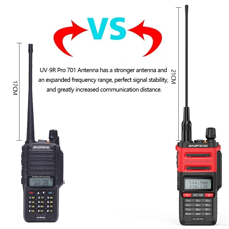 Baofeng UV-9R PRO IP68 Waterproof Walkie Talkie Dual Band 136-174/400-520MHz Upgraded Of BF-UV9R Plus 2 Way Radio + 771 Antenna