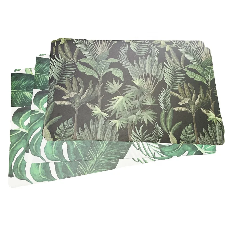 Custom Eco Printed Rectangle Round Washable Heat Resistant pp plastic placemats for dining table christmas