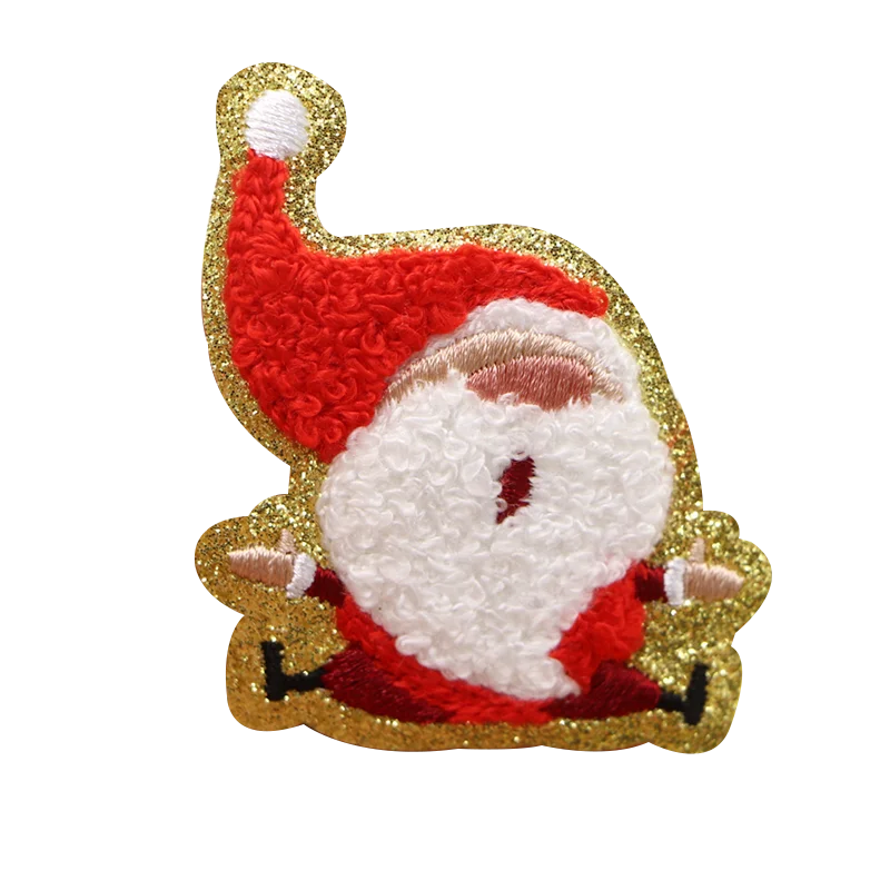 Wholesale Chenille Glitter Patch Teddy Bear Cute Felt Applique Iron On Patch Sew On Chenille Patch For Clothing