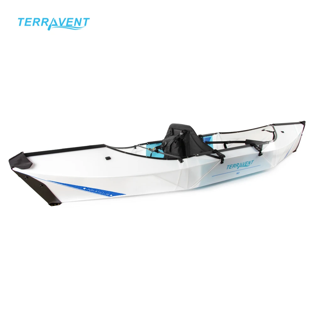 Amazon Hot Seller PVC Foldable portable water sports sea folding kayak tandem fishing fold canoe kayaks