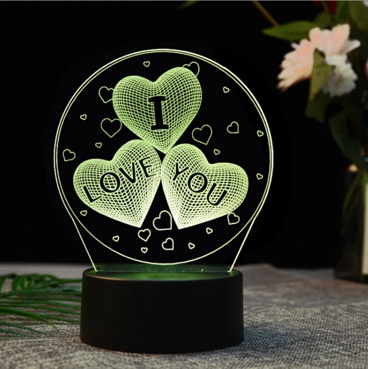 Personalize Custom Anime Vision illusion Decor Smart Touch Table LED Lamp Galaxy 3D Acrylic Night Light for Gift