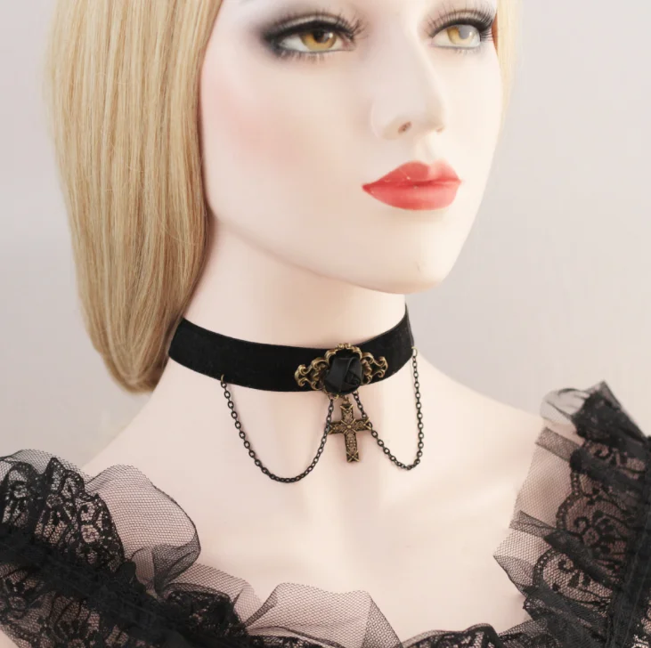 
Best selling creative black necklace female clavicle chain Classic Gothic Lace Choker 