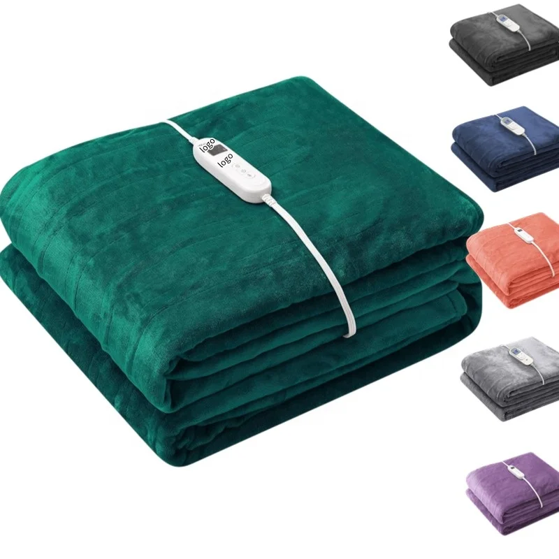 Machine Washable Hotel Heating Wire Soft Double Heated Mattress Pad Coral Fleece Bed Warmer heated Electric Blanket manufacturer