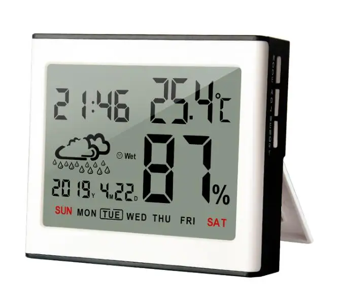 Digital Thermometer max min Indoor Weather Temperature Humidity Meter Thermometer Hygrometer Calendar Clock
