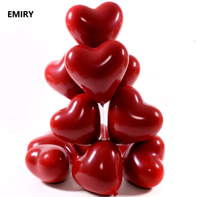 10 Inch Heart-shaped Latex Balloon Double Layer Pomegranate Red Balloon For Wedding Anniversary Party Decoration