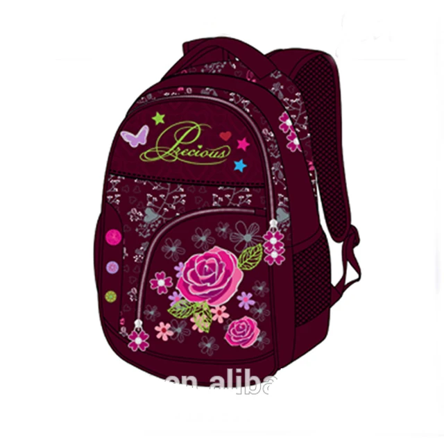 New Artworks Embroidery Bookbags Backpack School, Average Size of Backpack, Colorful Backpack