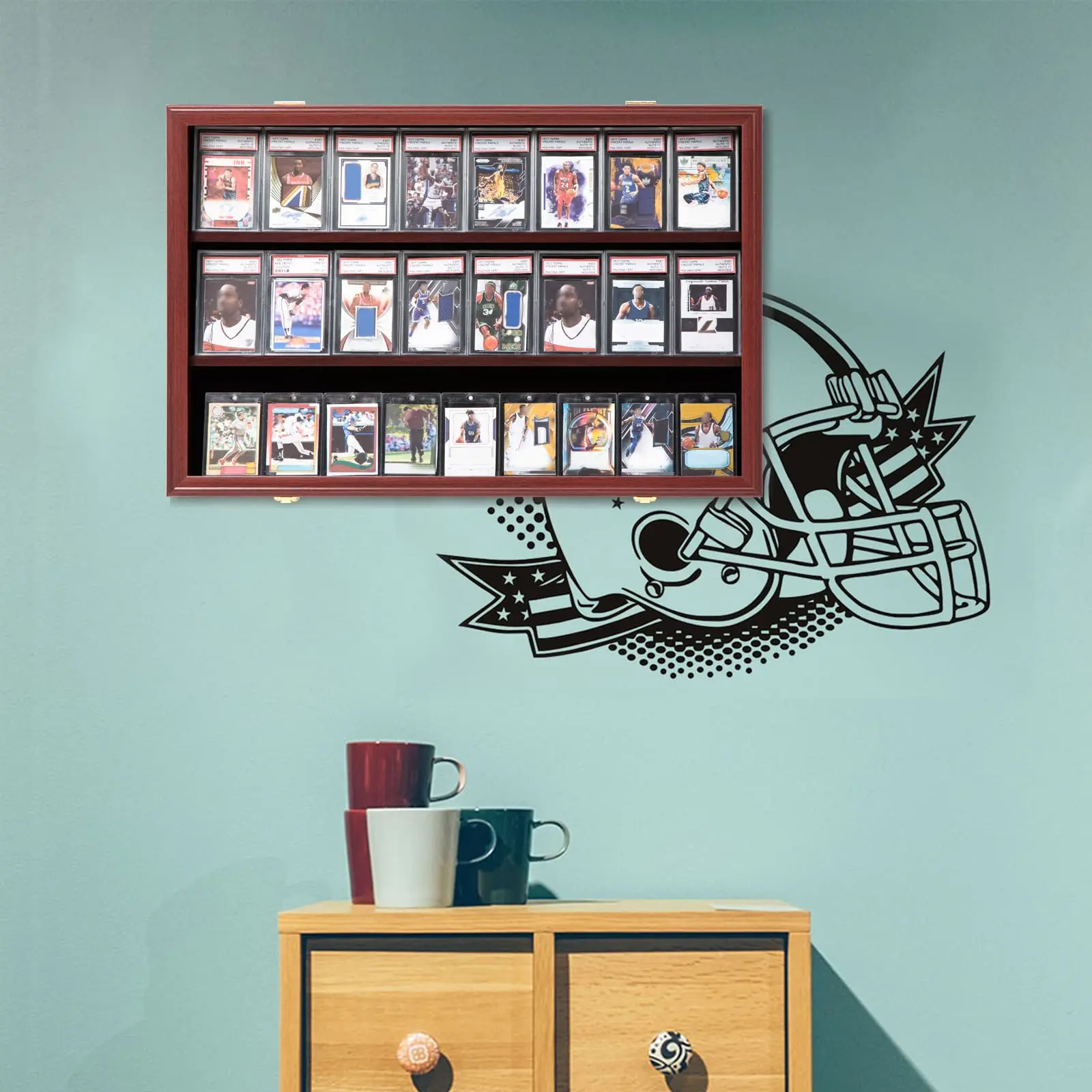 Baseball and Trading Card Display Case for Collectibles Graded Card Case Antifade UV Protection Fits 24 Pocket Demon Cards