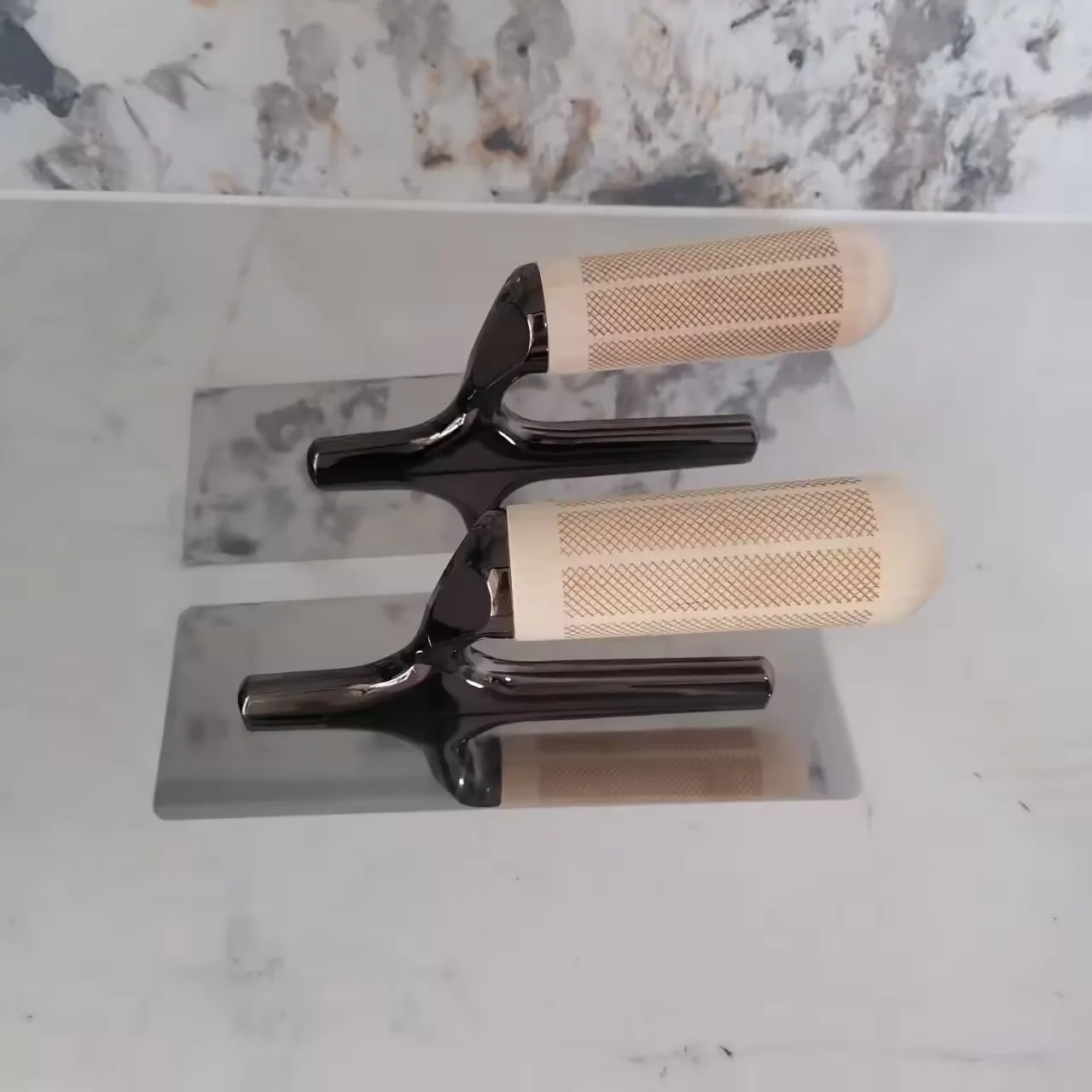 High Performance 12pcs Flexible Stainless Steel Trowels Putty Plaster Trowel Finishing Tools With Wood Handle