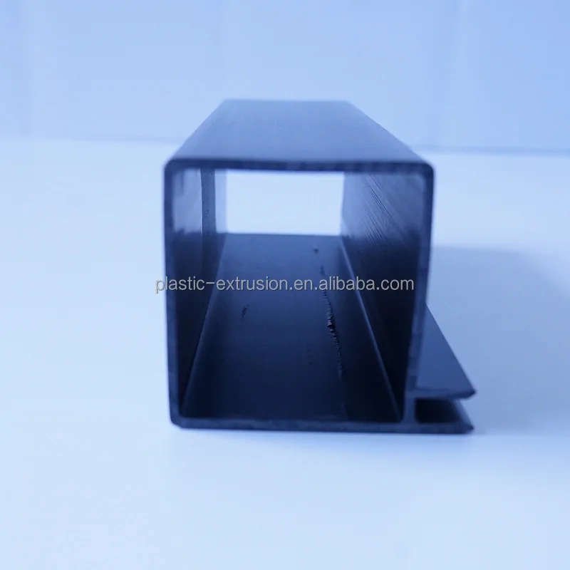 Square Black PVC Pipe Extrusion Air Ventilation PVC Duct Profile Customized pvc colorful plastic  square pipe