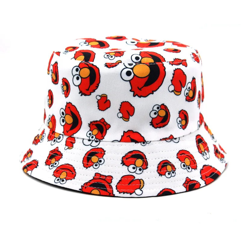 Beach Travel Fisherman Hat Lovely Cartoon Sesame Street Bucket Hats Custom Outdoor Printed Caps Wholesale Party Gift Anime Cap