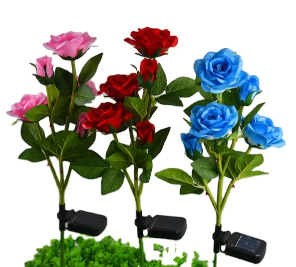 
Solar Energy Outdoor Saving Decoration LED Simulation Rose Light Garden Light 