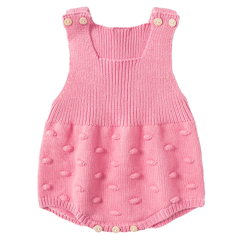 
Sleeveless romper baby clothes solid custom merino wool knit sweater 