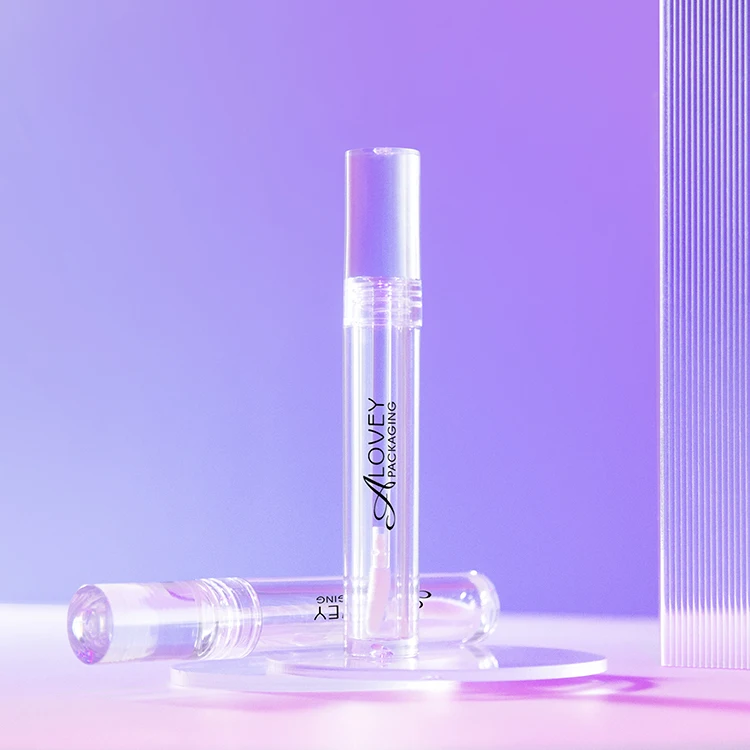 • Круглая форма частный ярлык контейнеры бальзам для губ 4 5 ML прозрачный блеск