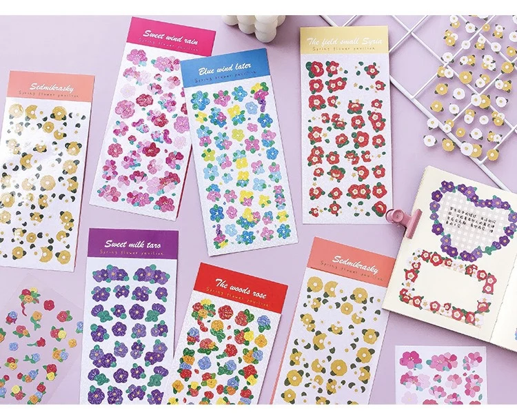 Korean INS Flower Stickers Creative DIY Mobile Phone Sticker Diary Stickers