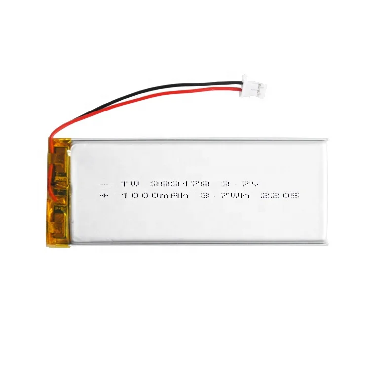 Factory wholesale TW383178 origin ODM OEM 3.7V 1000Mah 383178 Polymer Rechargeable Lithium Ion Battery Li-Po Battery in Shenzhen