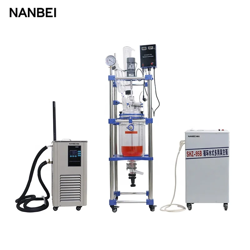 10L Multi-Function Lab Chemical Double Agitated  Layer Glass Reactor