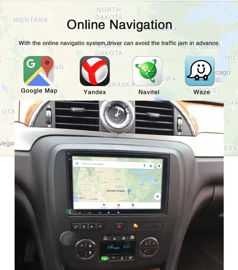 BQCC Android 13 2 Din IPS автомобильный мультимедийный плеер для GMC Yukon Chevrolet Chevy Tahoe пригородный Sierra Acadia Multimedia 4G
