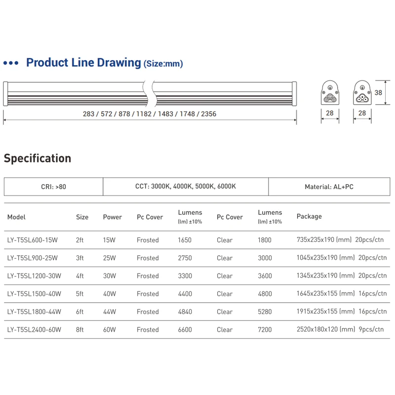 4Ft 8Ft 15W 30W Daytime Running Lights Color Changing T5 Bracket Integrated Led Tube Light