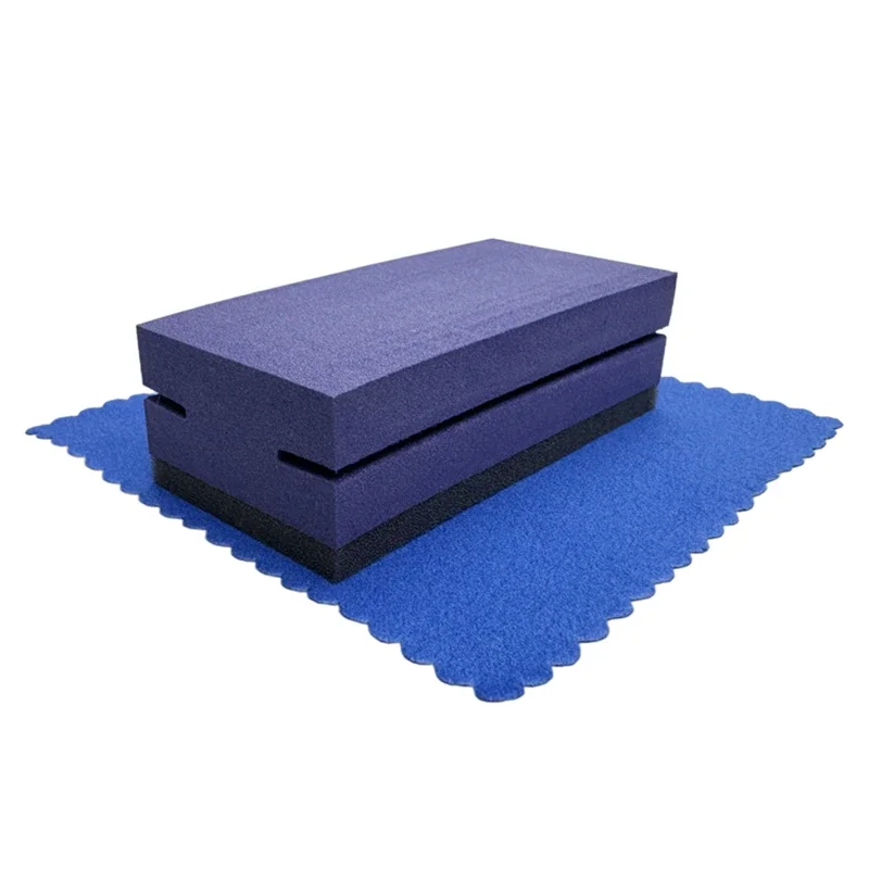 NBT Premium Nano Ceramic Coating Applicator Pad EVA Wax Sponge Pads Block With Suede Cloth