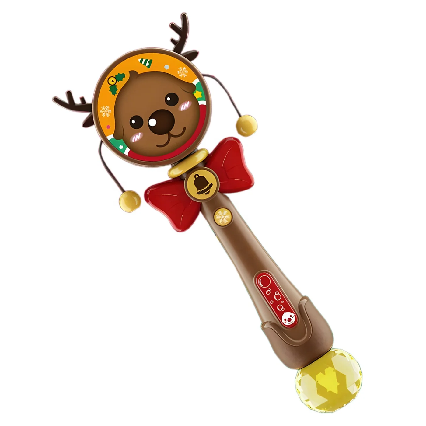 KUNYANG Christmas lovely elk design baby kids outdoor play rattle drum electric bubble maker wholesale item bubble sets toys