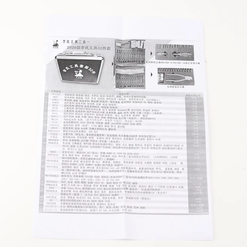 Original Lishi Key Cutter Tools 32PCS 2-in-1 Auto Dorr Lock Opening Locksmith Tools lishi 32PCS sets 2 in 1 lock pick decoder